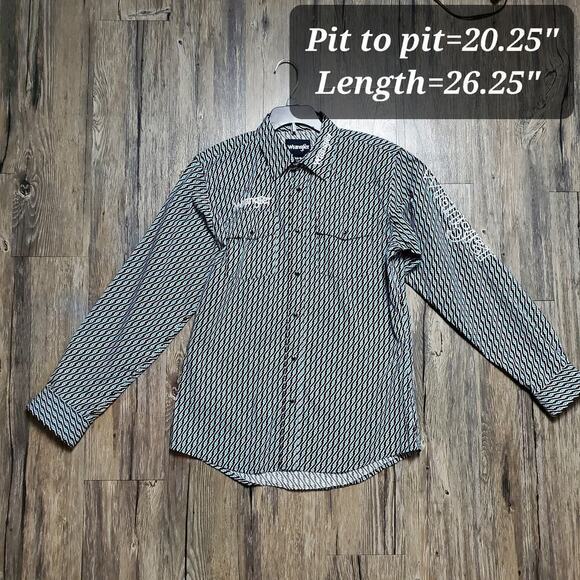 Wrangler Embroidered Snap Black Pearl Button Up Front Closure Size XL Boys - Picture 8 of 13